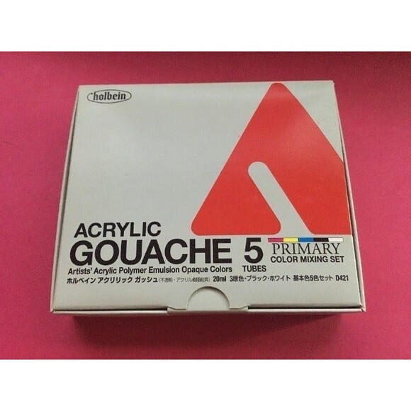 HOLBEIN ARTISTS COLORS D421 ACRYLIC GOUACHE 20ML PRIMARY 5 TUBE SET NIB LAST ONE - Picture 1 of 6